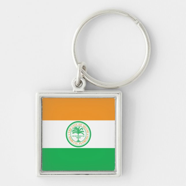 Flag of Miami, Florida Keychain (Front)