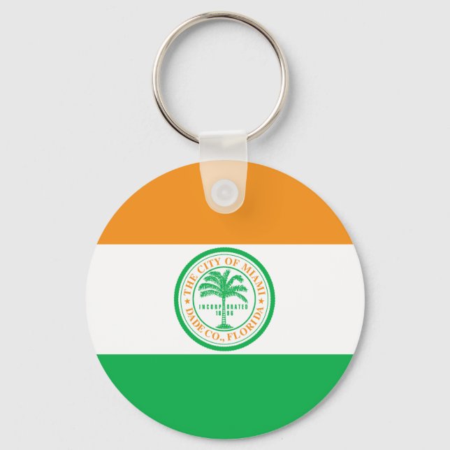 Flag of Miami, Florida Keychain (Front)