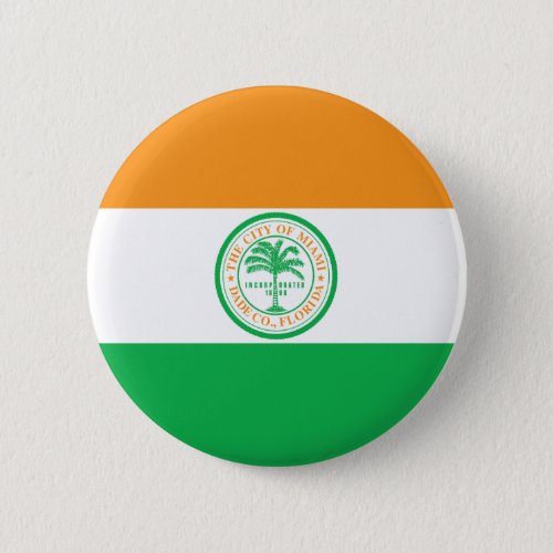 Flag of Miami Florida Pinback Button