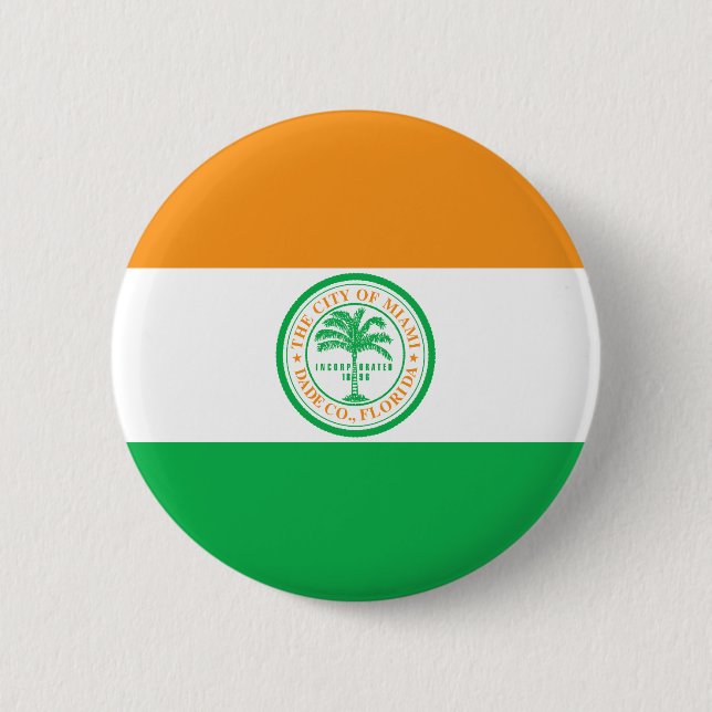 Flag of Miami, Florida Pinback Button (Front)