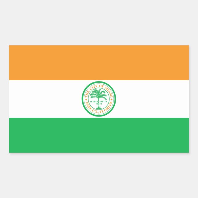 Flag of Miami, Florida Rectangular Sticker (Front)