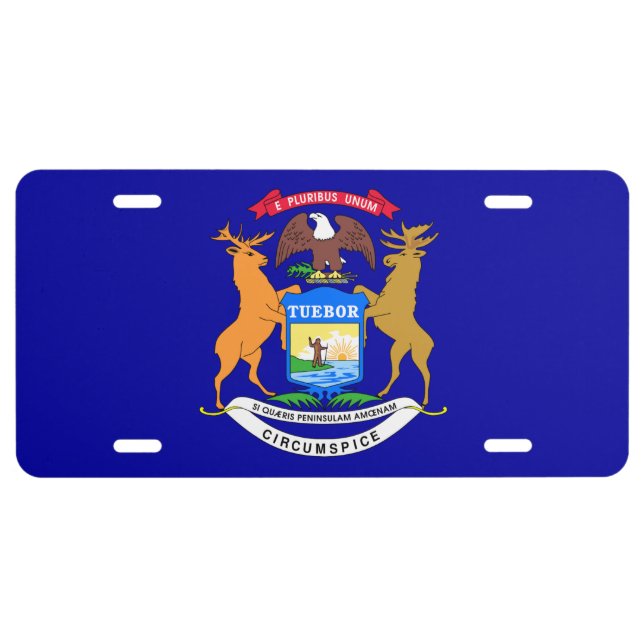 Flag of Michigan License Plate (Front)