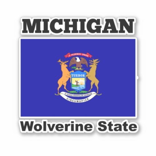 Flag of Michigan Wolverine State Sticker