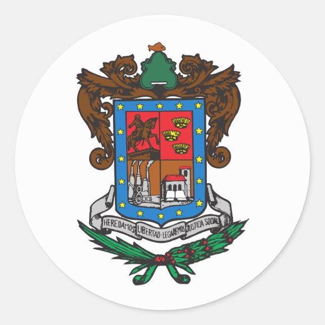 Flag of Michoacan Classic Round Sticker (Front)