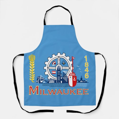 Flag of Milwaukee Wisconsin  Apron