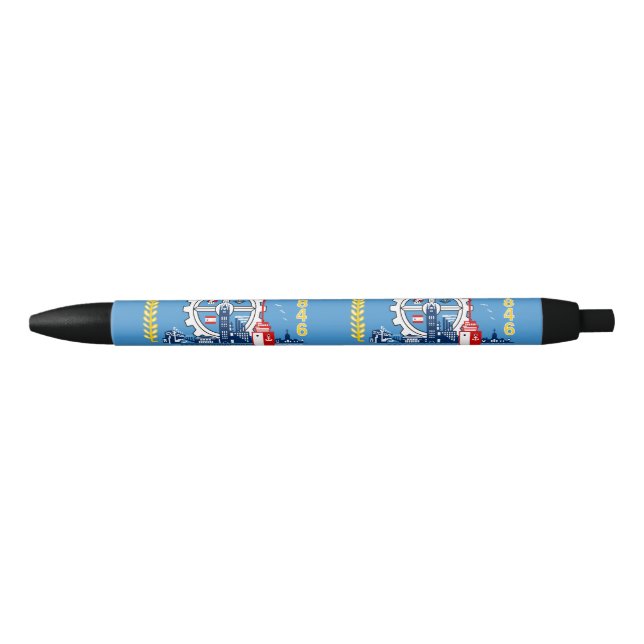 Flag of Milwaukee, Wisconsin Black Ink Pen (Front)