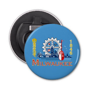 Flag of Milwaukee, Wisconsin Bottle Opener