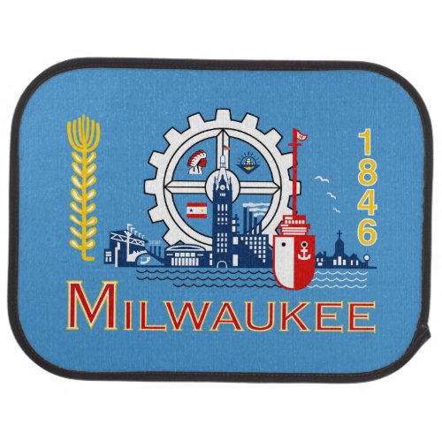 Flag of Milwaukee Wisconsin Car Floor Mat
