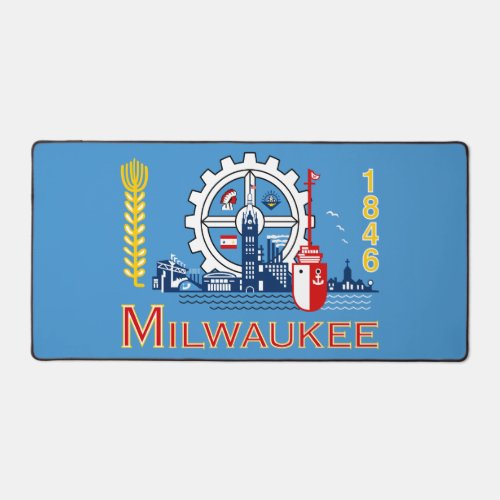 Flag of Milwaukee Wisconsin  Desk Mat
