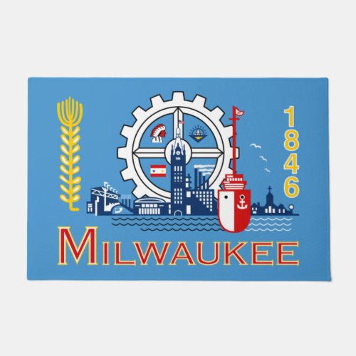 Flag of Milwaukee Wisconsin Doormat