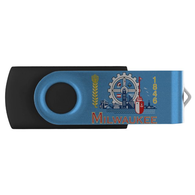Flag of Milwaukee, Wisconsin Flash Drive (Front)