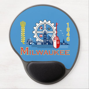 Flag of Milwaukee, Wisconsin Gel Mouse Pad