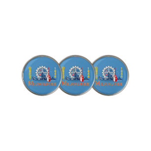 Flag of Milwaukee, Wisconsin Golf Ball Marker