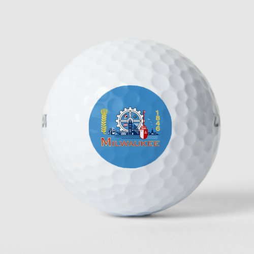 Flag of Milwaukee Wisconsin Golf Balls