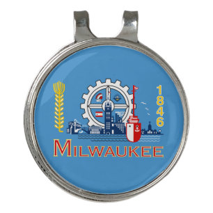 Flag of Milwaukee, Wisconsin Golf Hat Clip