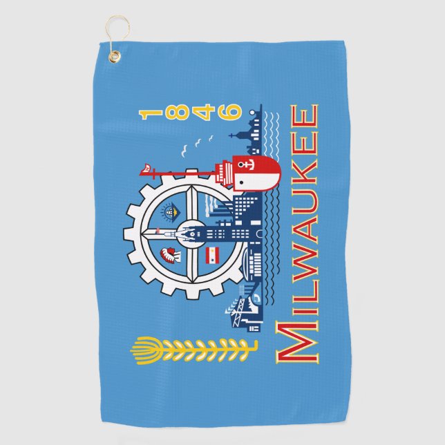Flag of Milwaukee, Wisconsin  Golf Towel (Front)