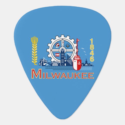 Flag of Milwaukee Wisconsin  Guitar Pick