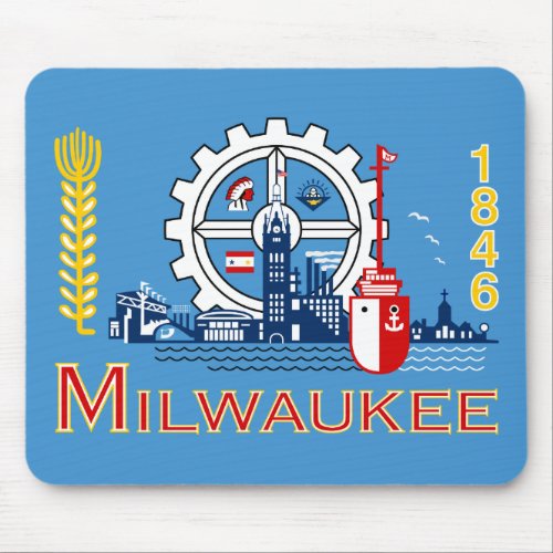 Flag of Milwaukee Wisconsin Mouse Pad