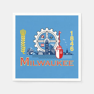 Flag of Milwaukee, Wisconsin Napkins