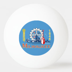 Flag of Milwaukee, Wisconsin Ping Pong Ball
