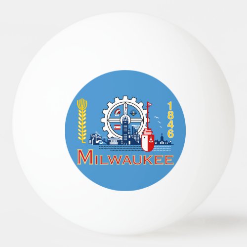 Flag of Milwaukee Wisconsin Ping Pong Ball