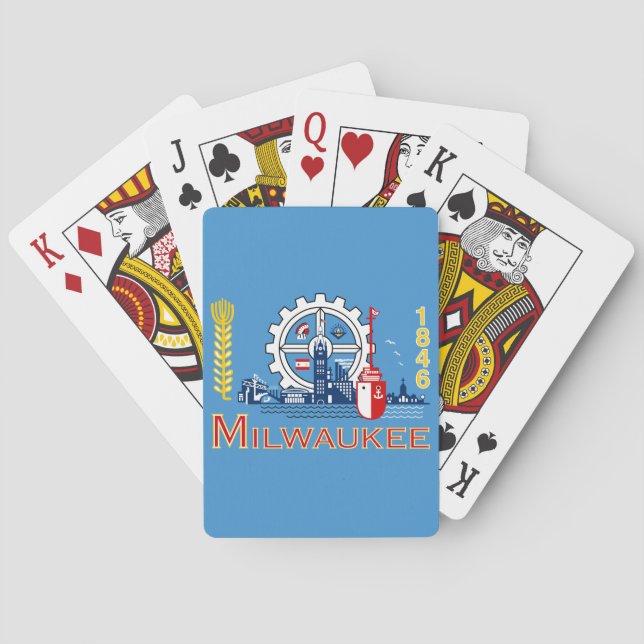 Flag of Milwaukee, Wisconsin  Poker Cards (Back)