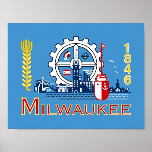Flag of Milwaukee Wisconsin Poster
