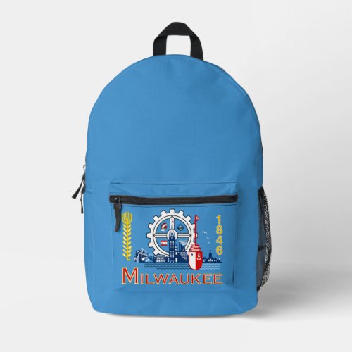 Flag of Milwaukee Wisconsin  Printed Backpack