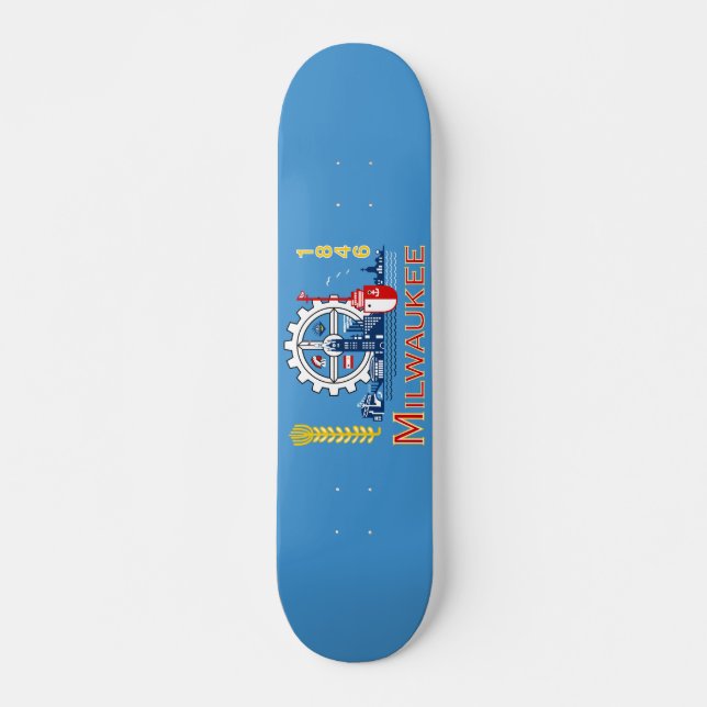 Flag of Milwaukee, Wisconsin  Skateboard (Front)