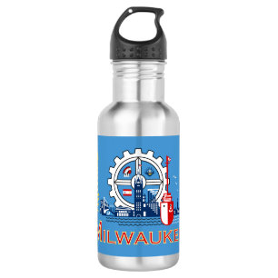 Flag of Milwaukee, Wisconsin Stainless Steel Water Bottle