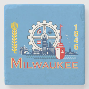Flag of Milwaukee (Wisconsin) Stone Coaster
