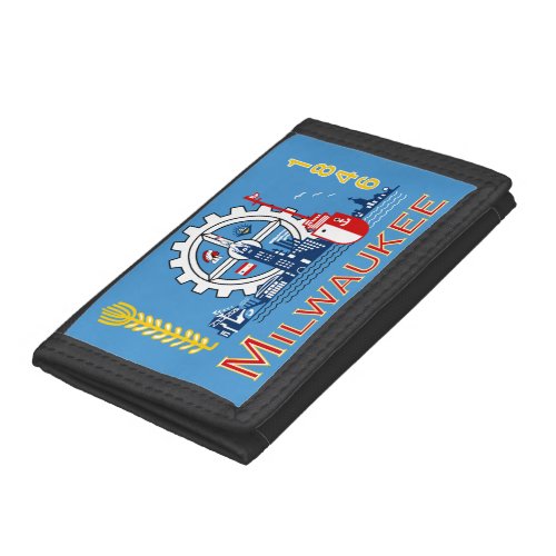 Flag of Milwaukee Wisconsin Trifold Wallet