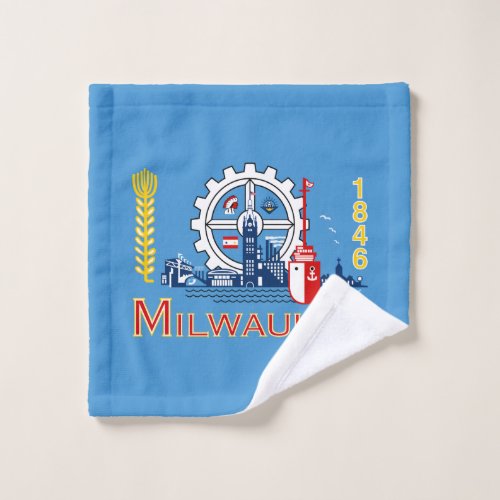 Flag of Milwaukee Wisconsin  Wash Cloth
