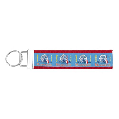 Flag of Milwaukee Wisconsin  Wrist Keychain