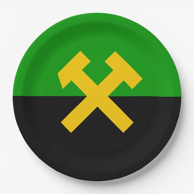 Flag of Miners and Mine Workers Paper Plates (Front)