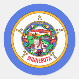 Flag of Minnesota Classic Round Sticker