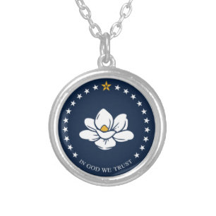 Flag of Mississippi (2020) Silver Plated Necklace