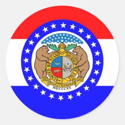Flag of Missouri Classic Round Sticker