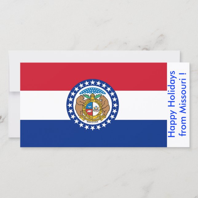 Flag of Missouri, Happy Holidays from U.S.A. Holiday Card (Front)