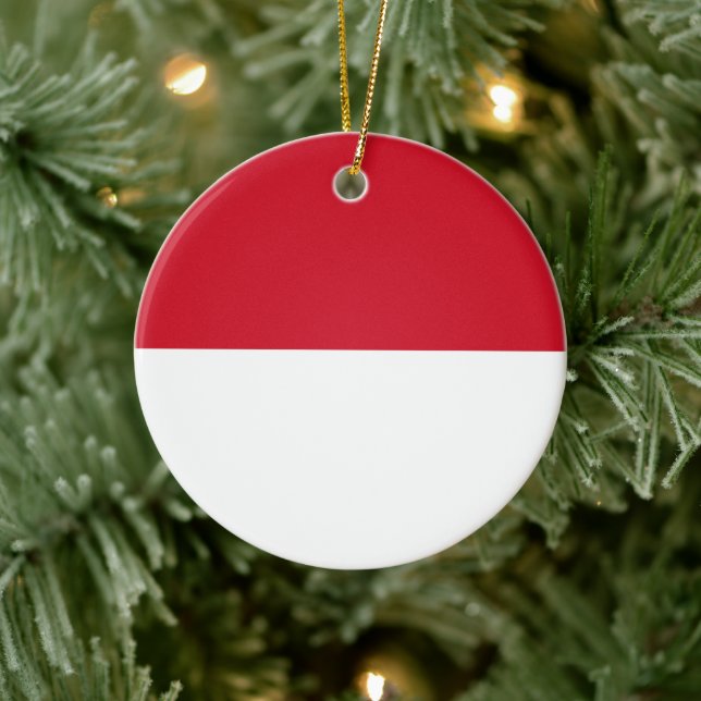 Flag of Monaco Ceramic Ornament (Tree)