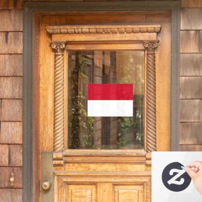 Flag of Monaco custom-cut  Window Cling (Home Door)