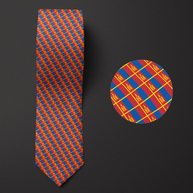 Flag of Mongolia Pattern Neck Tie (Creator Uploaded)