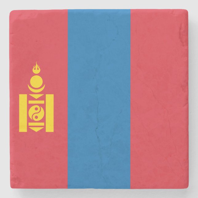 Flag of Mongolia Stone Coaster (Front)