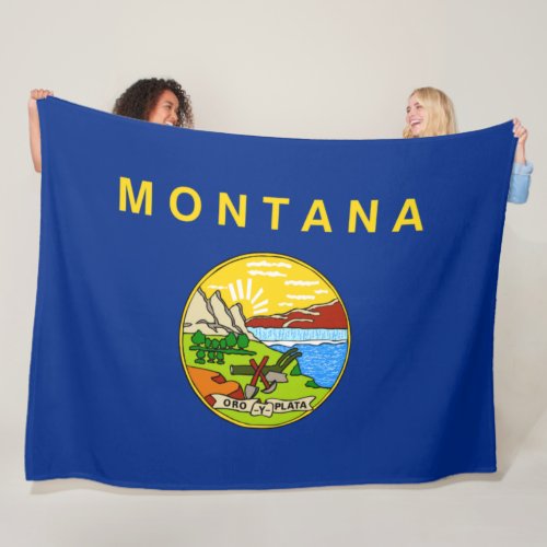 Flag of Montana US State Fleece Blanket