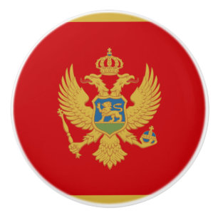 Flag of Montenegro Ceramic Knob