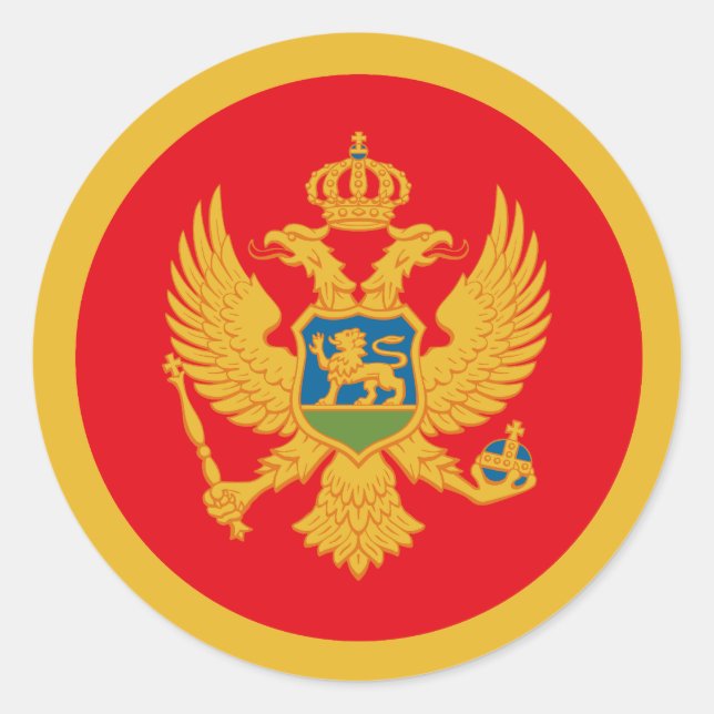 Flag of Montenegro Classic Round Sticker (Front)