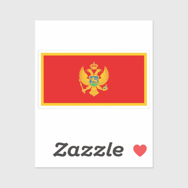 Flag of Montenegro custom-cut  Sticker (Sheet)