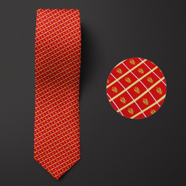 Flag of Montenegro Pattern Neck Tie (Creator Uploaded)