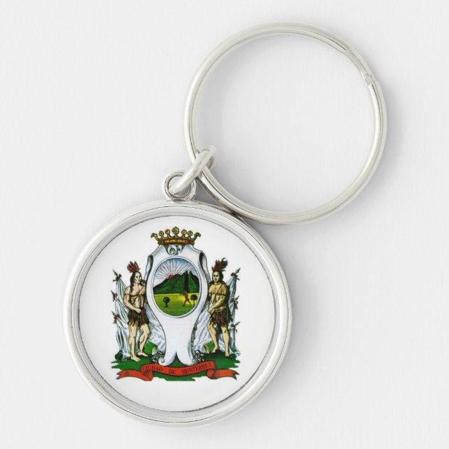 Flag of Monterrey, Nuevo León - MEXICO Keychain (Front)