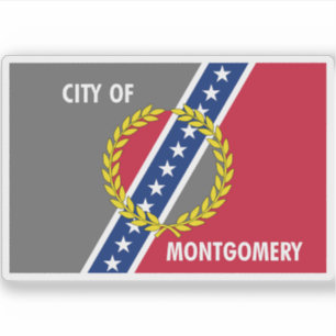 Flag of Montgomery, Alabama, USA Sticker